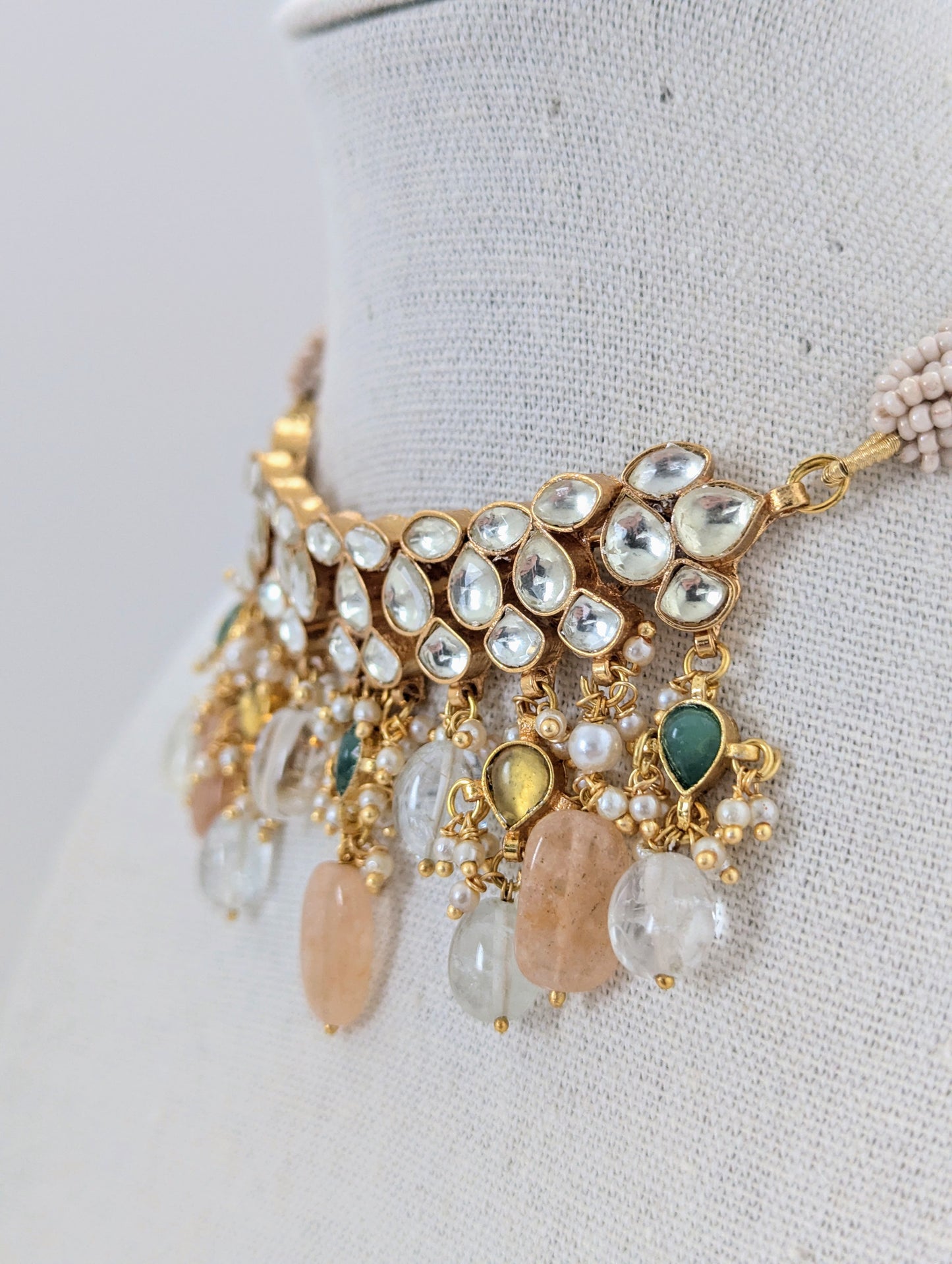 Pachi Kundan Set - Amber Dusk