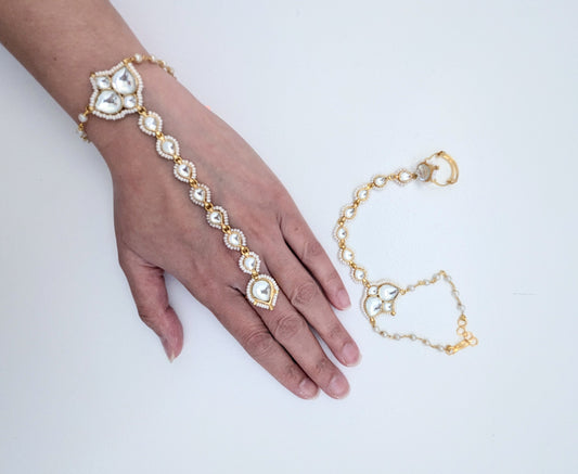 Pachi Kundan - Haathphool - Bloomlace