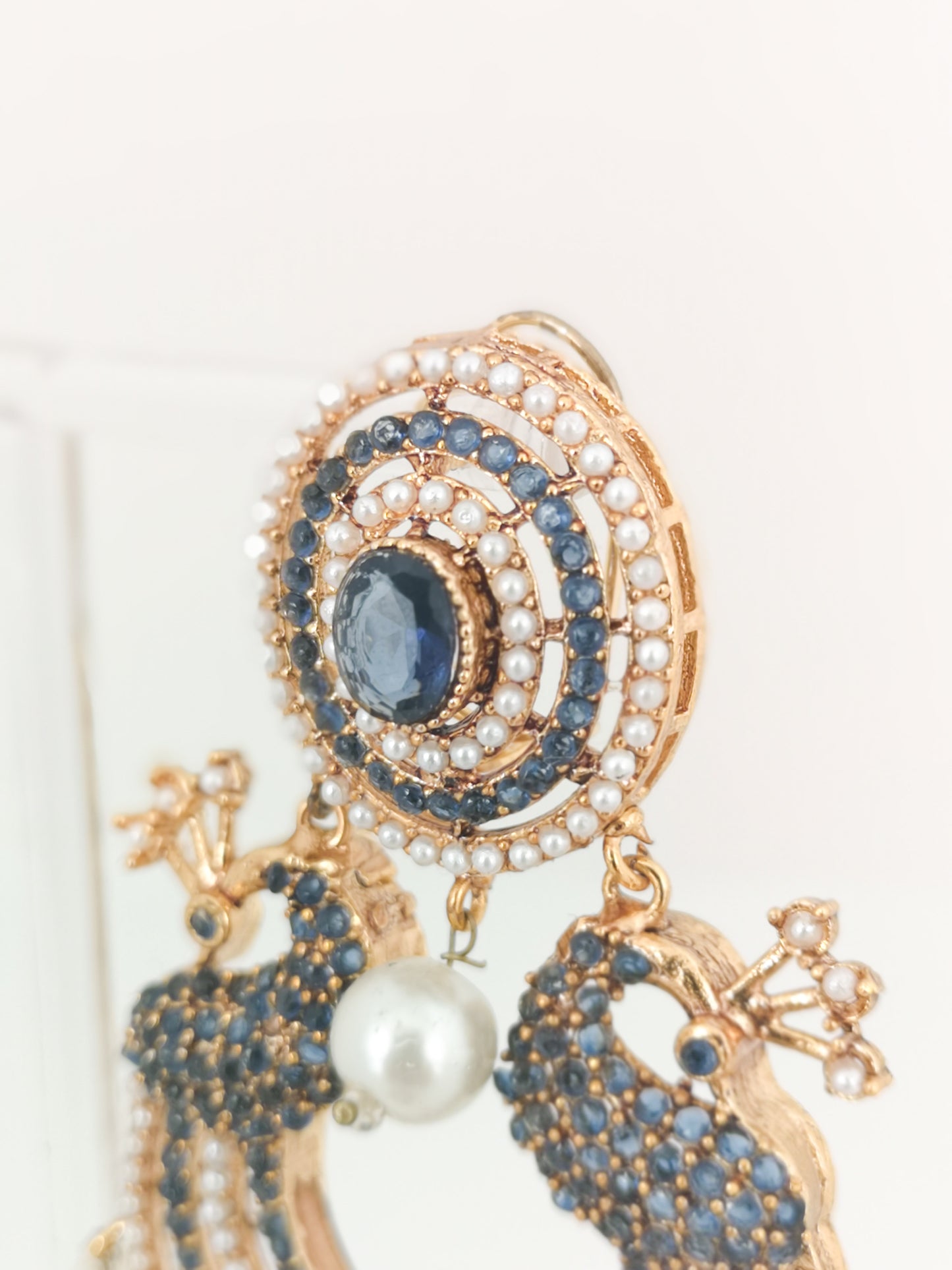 Chaand Baali and Teeka Set - Dark Blue