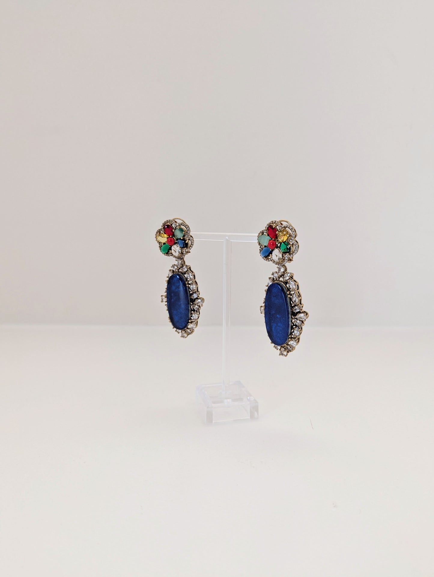 Rang Mahal Earrings - Dark Blue