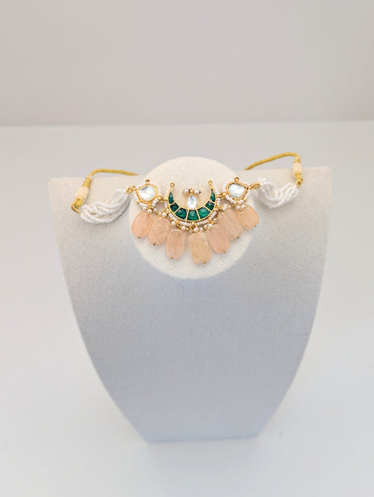 Pachi Kundan Set - Emerald Moonlight