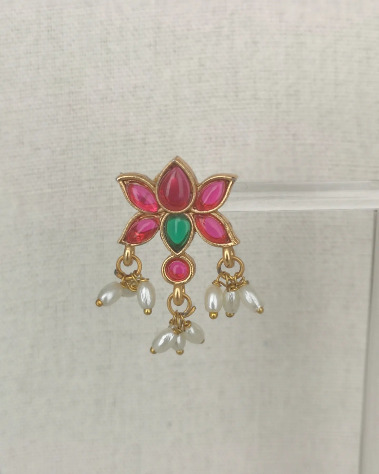 Temple Jewelry - Lotus Set with Pearls (Earrings and Necklace)