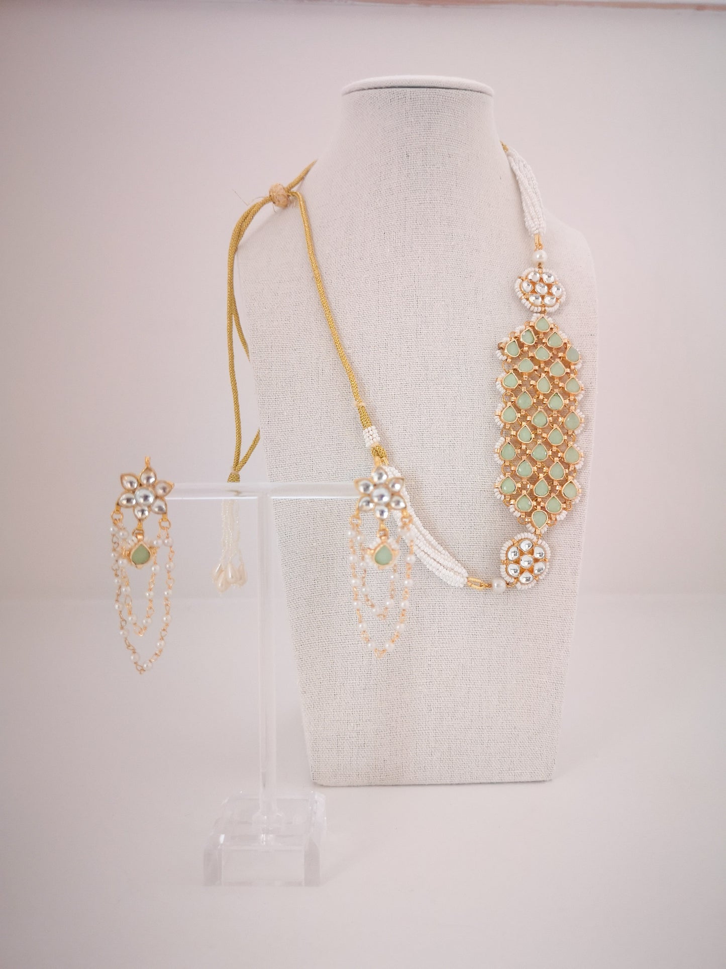 Pachi Kundan Collection - Mint Statement Choker Set