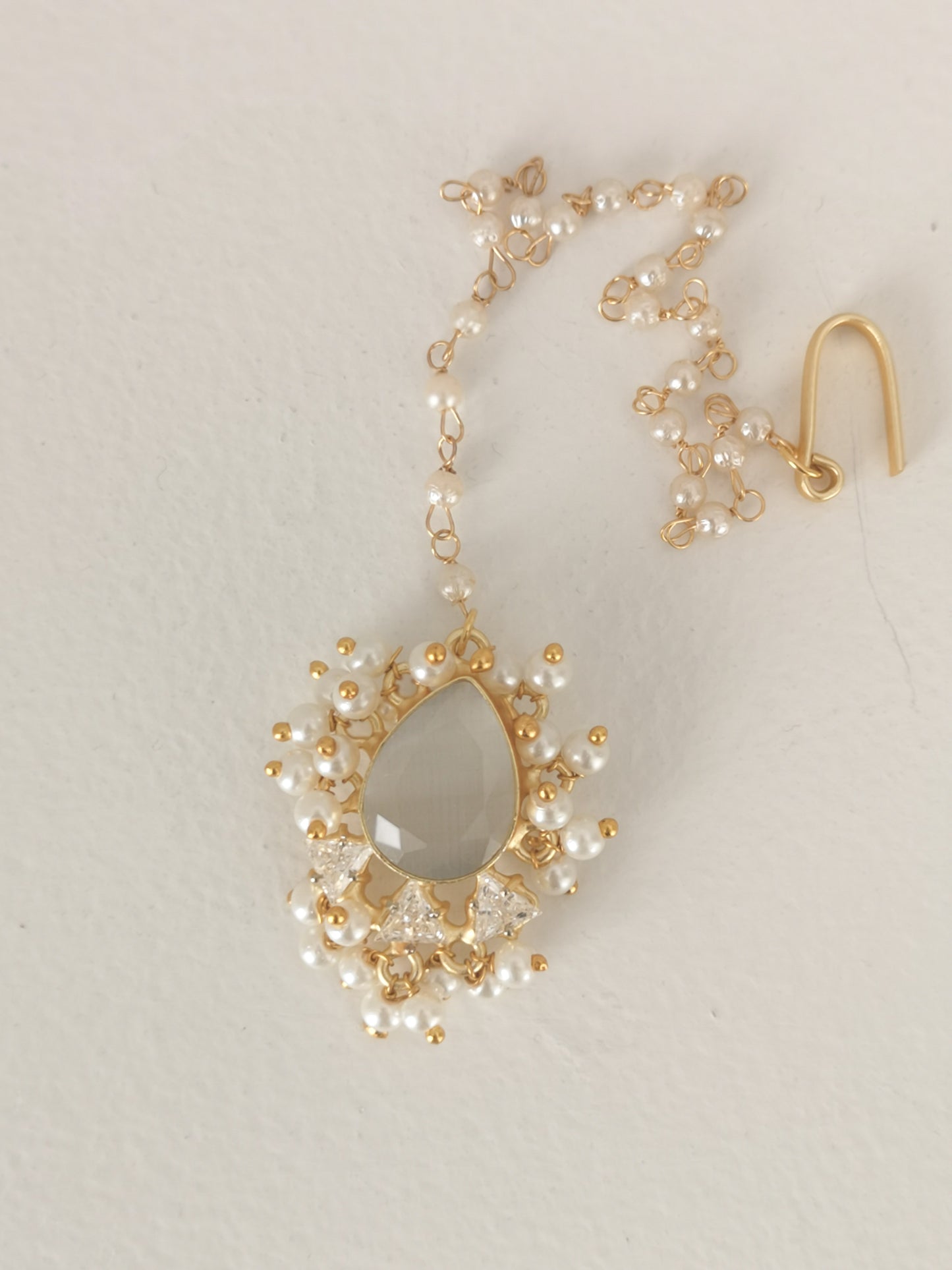 Classic Mimi Freshwater Pearl Collection - Mona Lisa Crystals and Zircon, Gold Plated - Grey/Silver Set