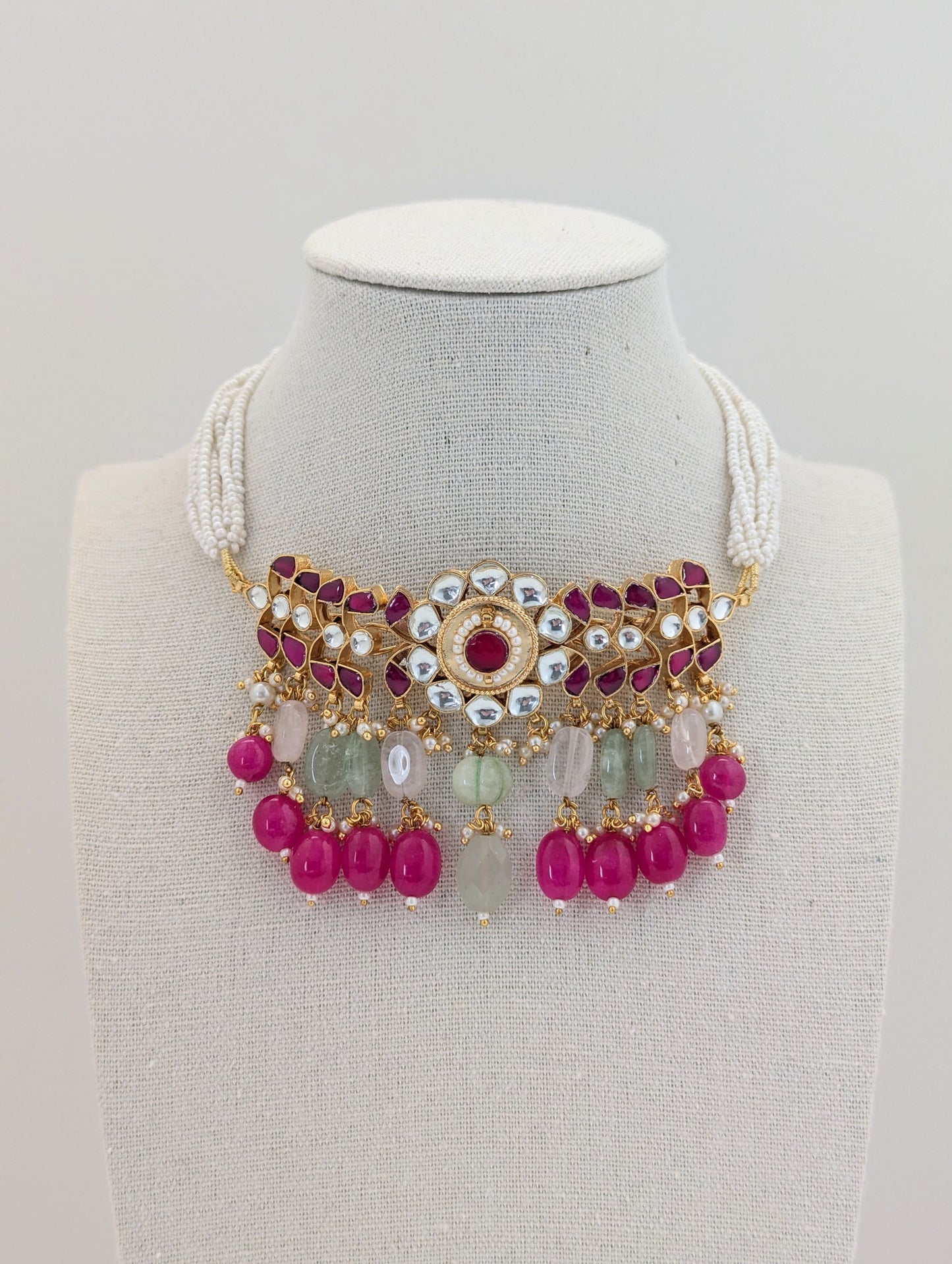Pachi Kundan Set - Rose Mirage