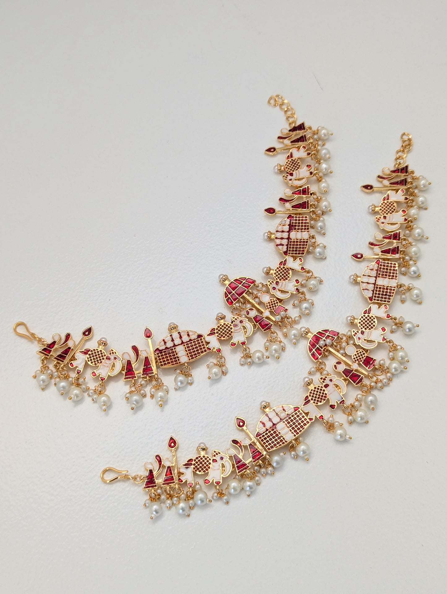Baraat Anklets - Red