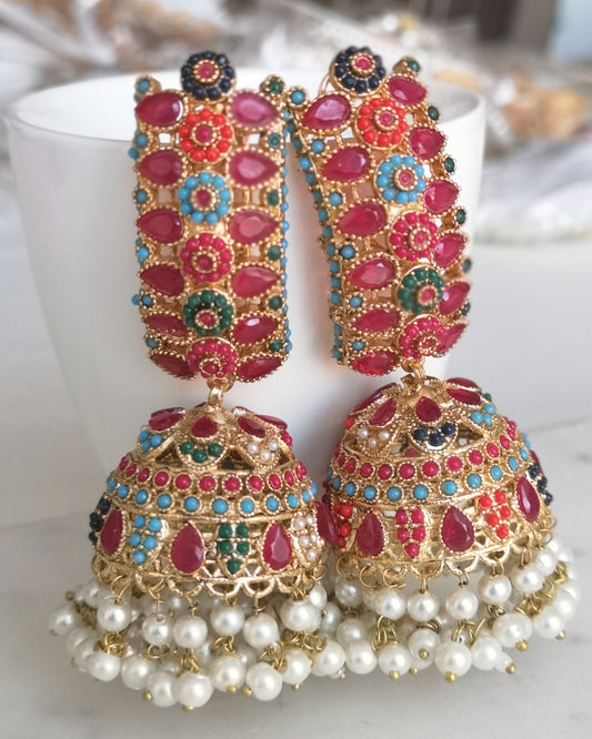 Jhumke Earrings - Multicolor