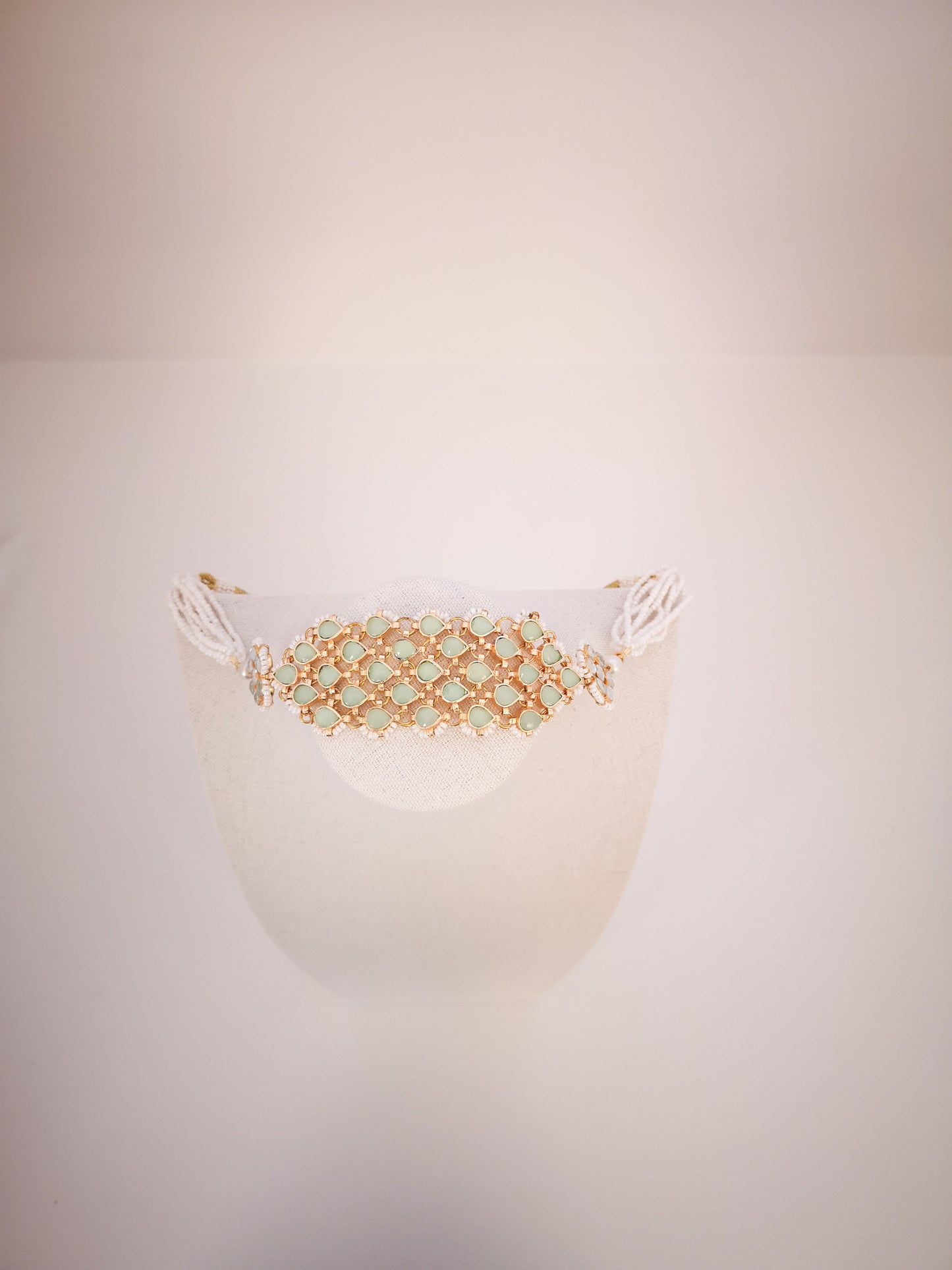 Pachi Kundan Collection - Mint Statement Choker Set