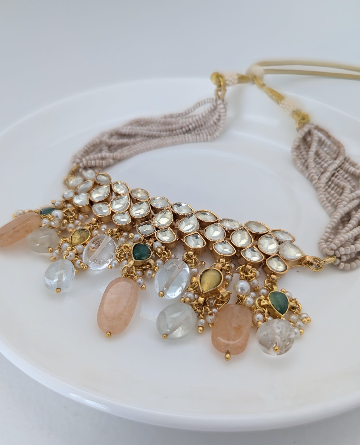 Pachi Kundan Set - Amber Dusk