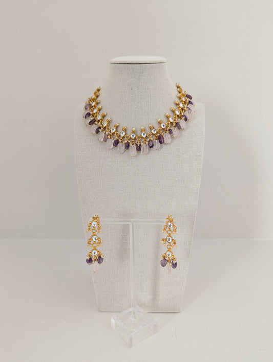 Pachi Kundan Set - Lavender Lustre