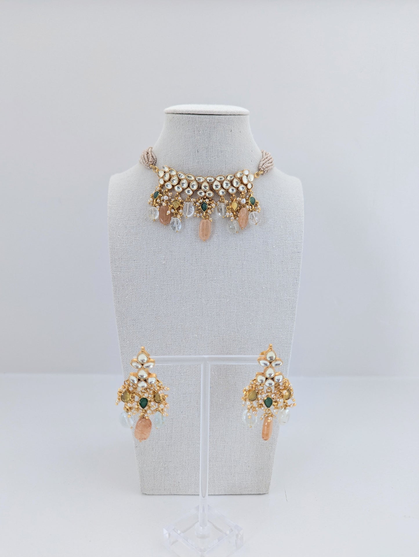 Pachi Kundan Set - Amber Dusk