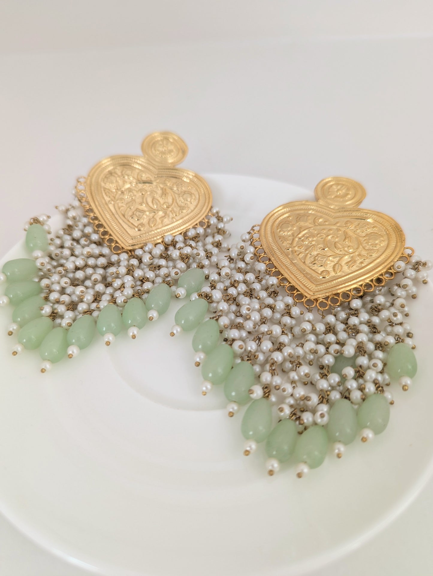 Thapa Statement Earrings - Mint