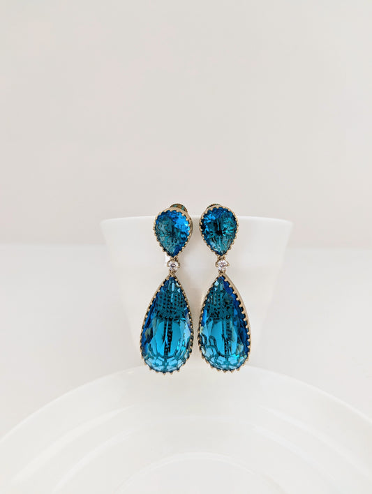 Elysia Earrings - Aqua