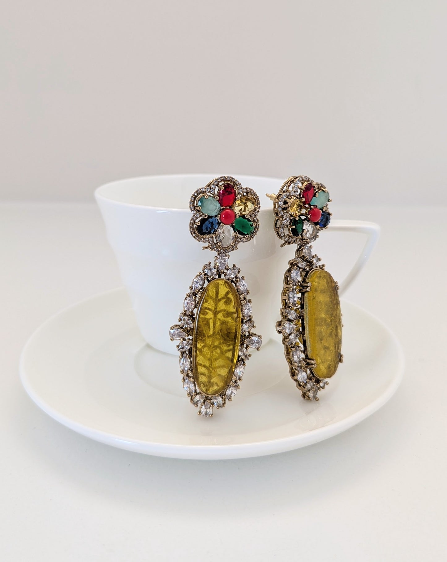 Rang Mahal Earrings - Yellow