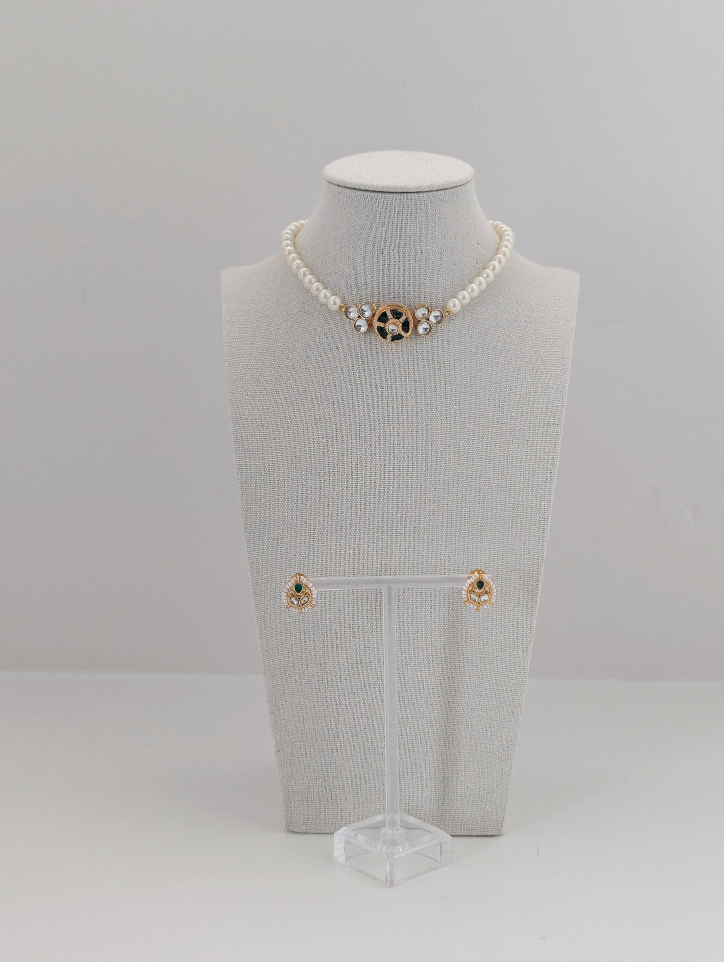 Pachi Kundan Set - Pearl Royale (Green)