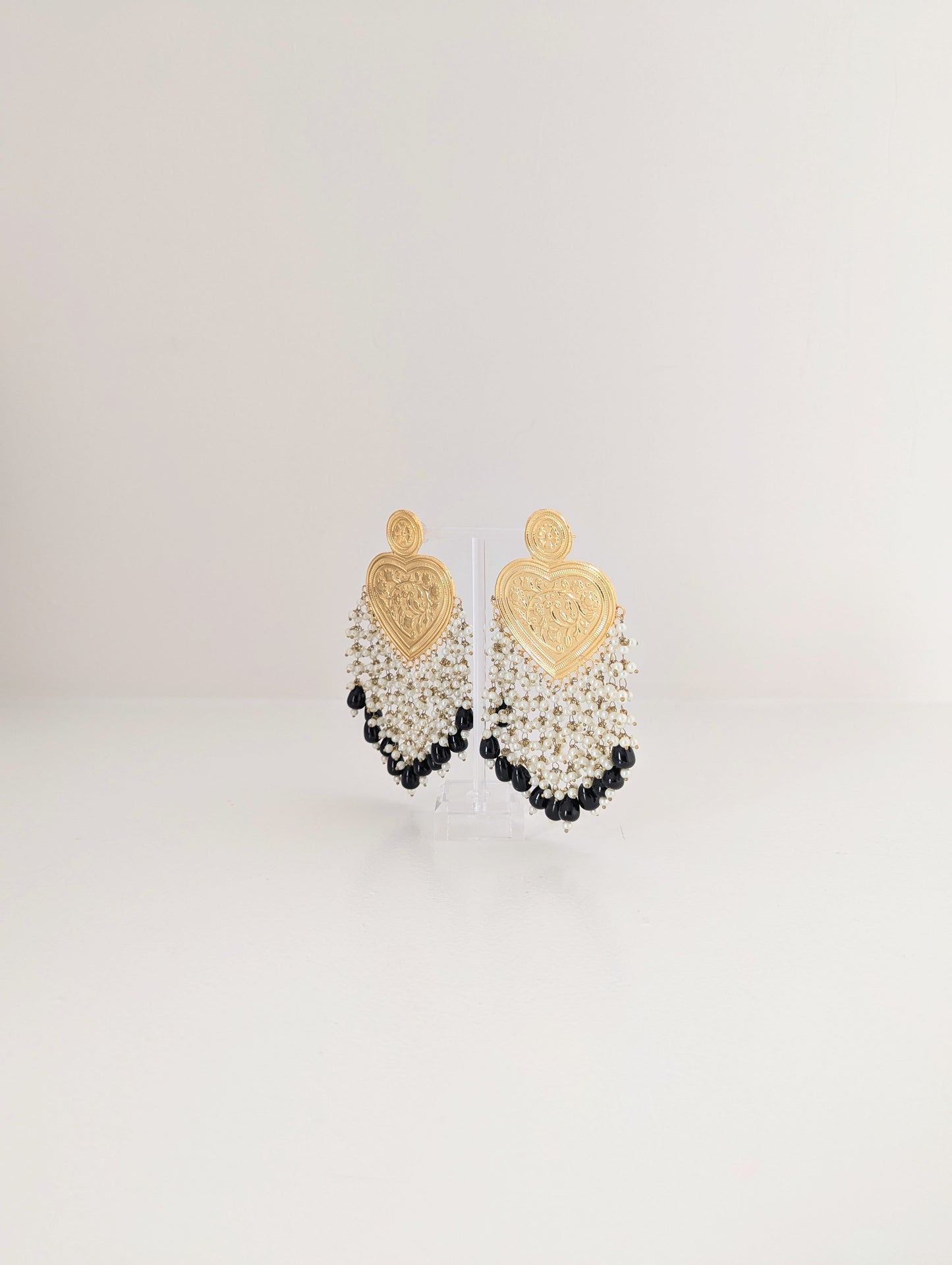 Thapa Statement Earrings - Black