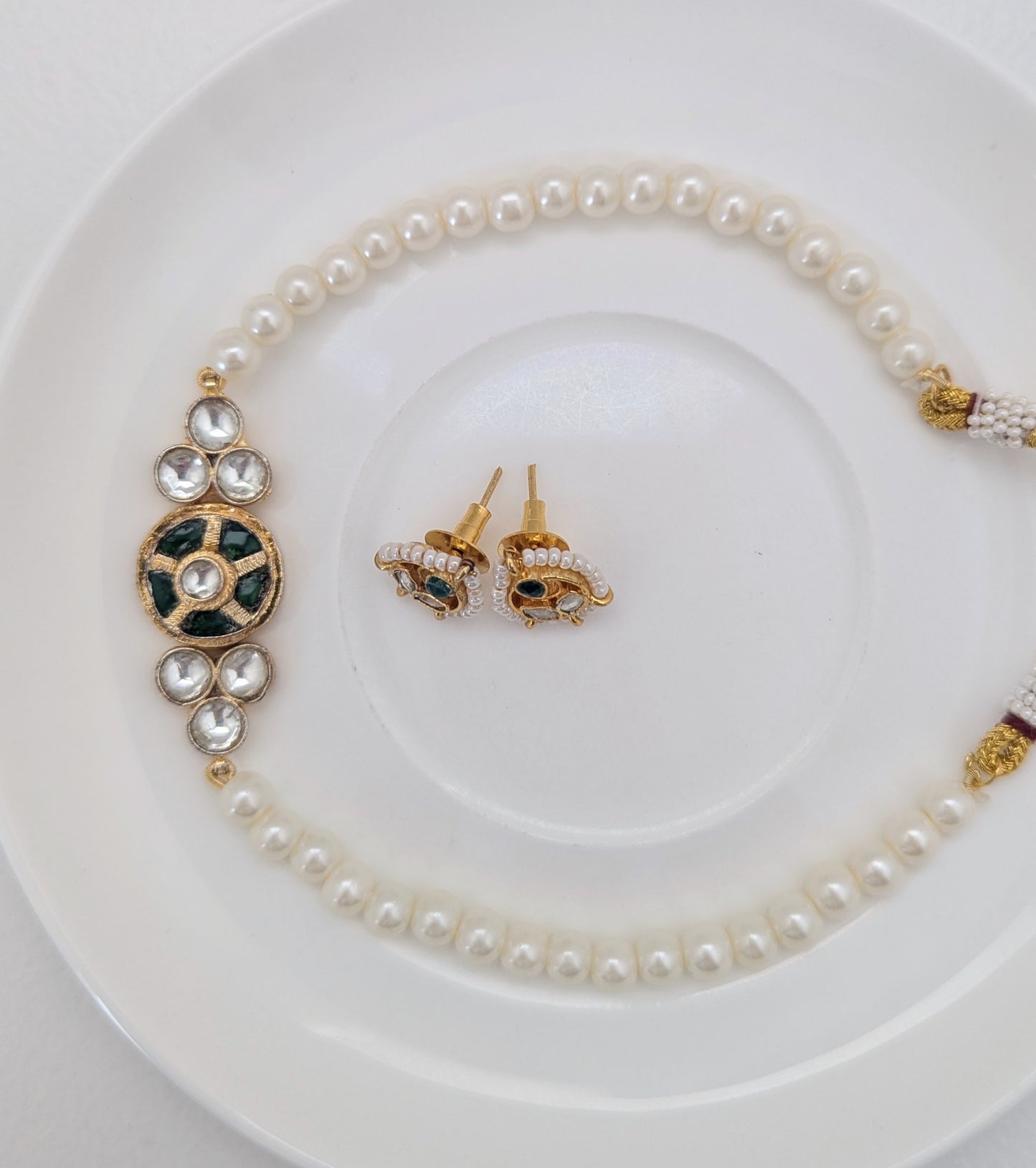 Pachi Kundan Set - Pearl Royale (Green)