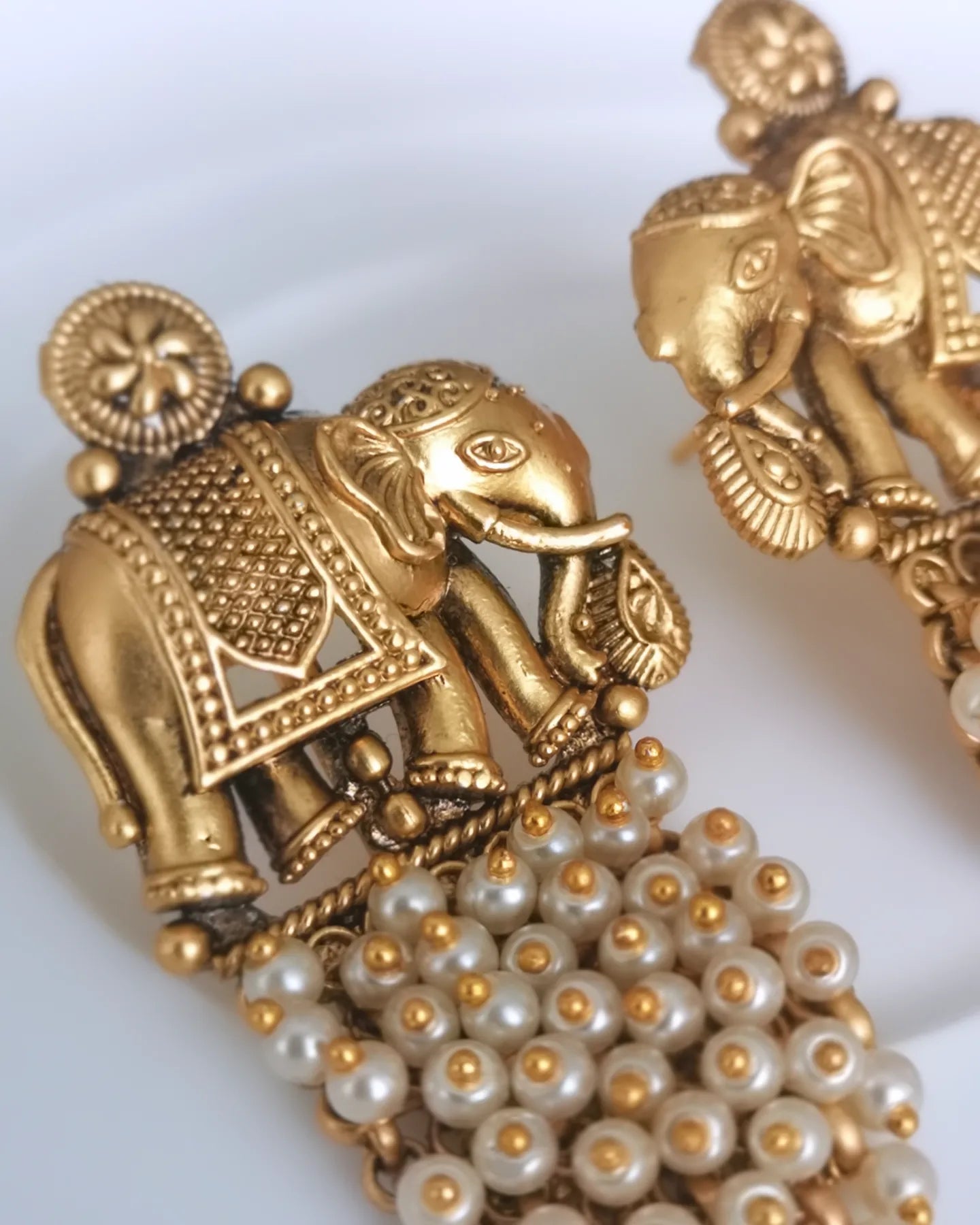 Temple Jewelry - Elephant Design Earrings