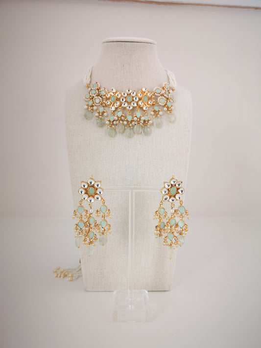 Pachi Kundan Set - Mint
