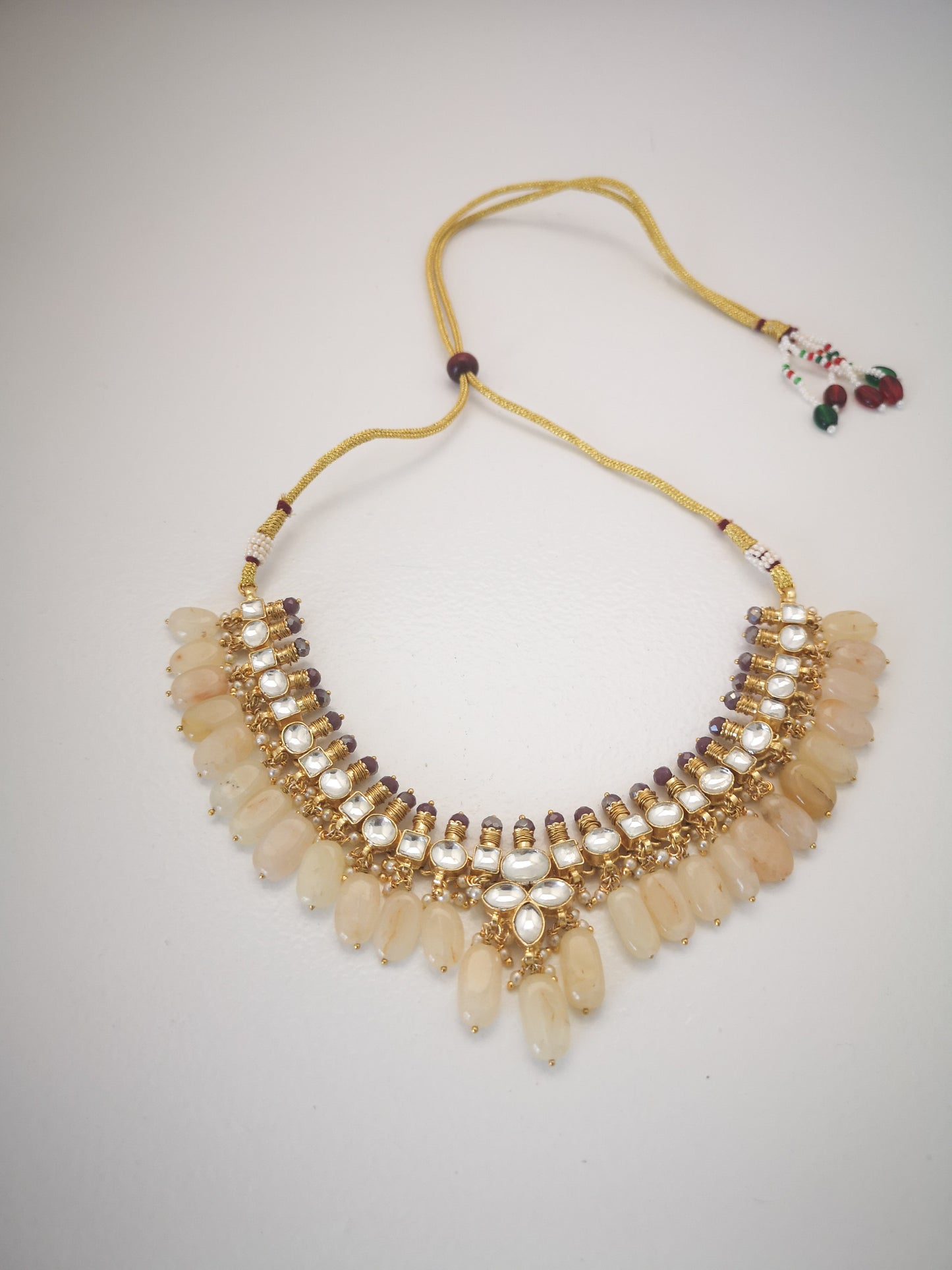 Pachi Kundan Set - Champagne Colour