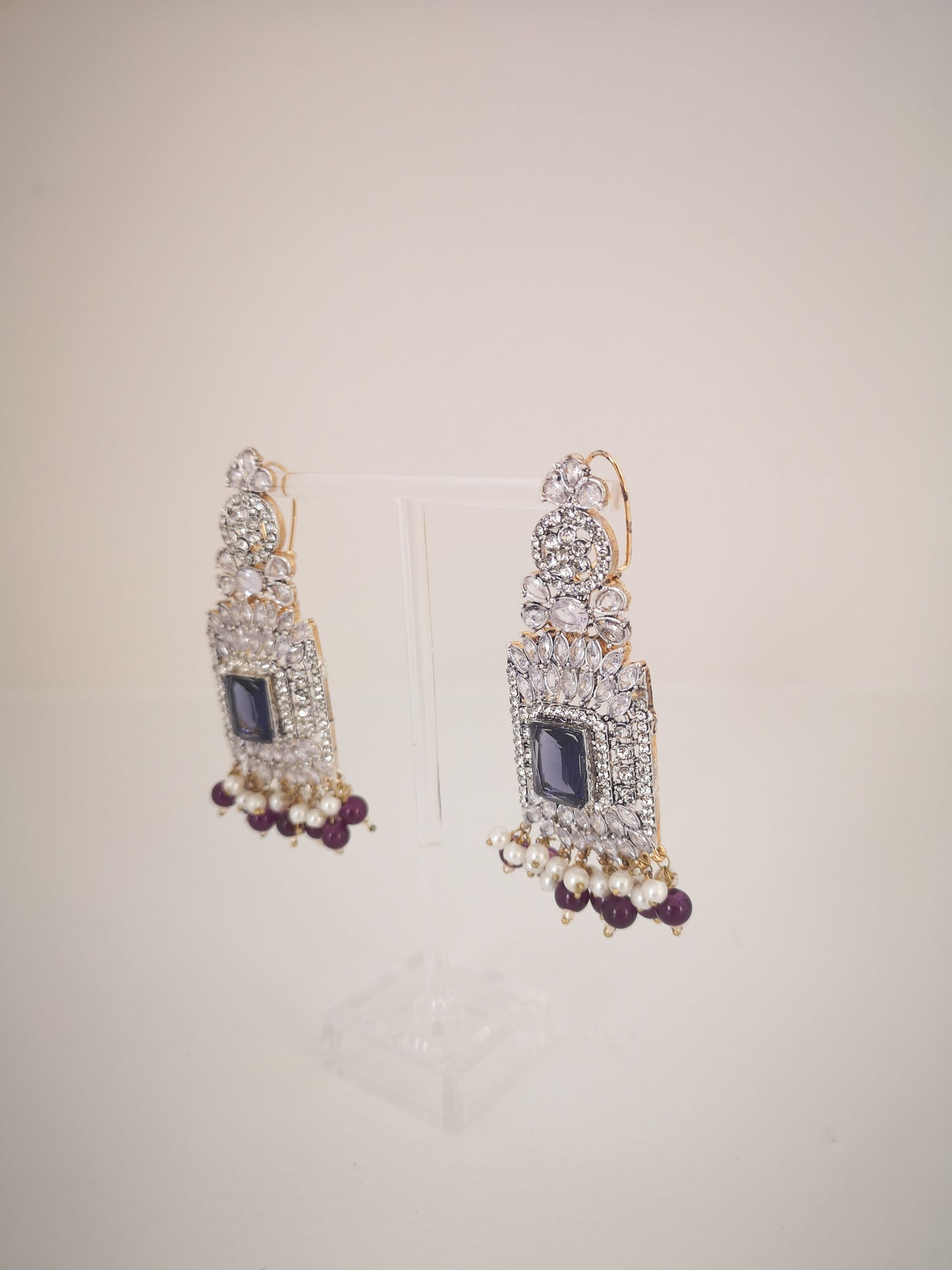 Choker Set in Pearls and Rhinestones - Purple 🟣
