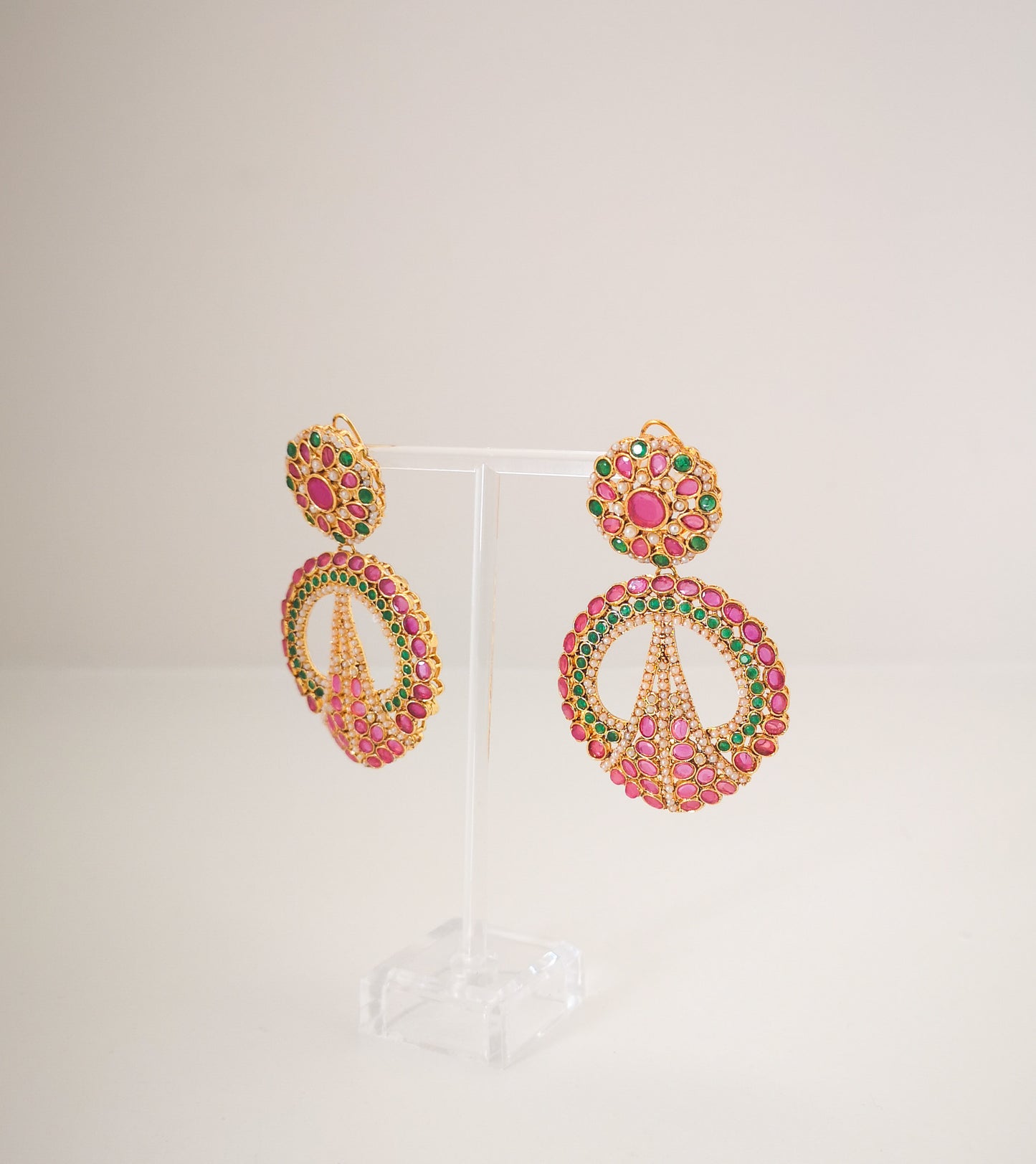 Baali Earrings - Magenta and Green