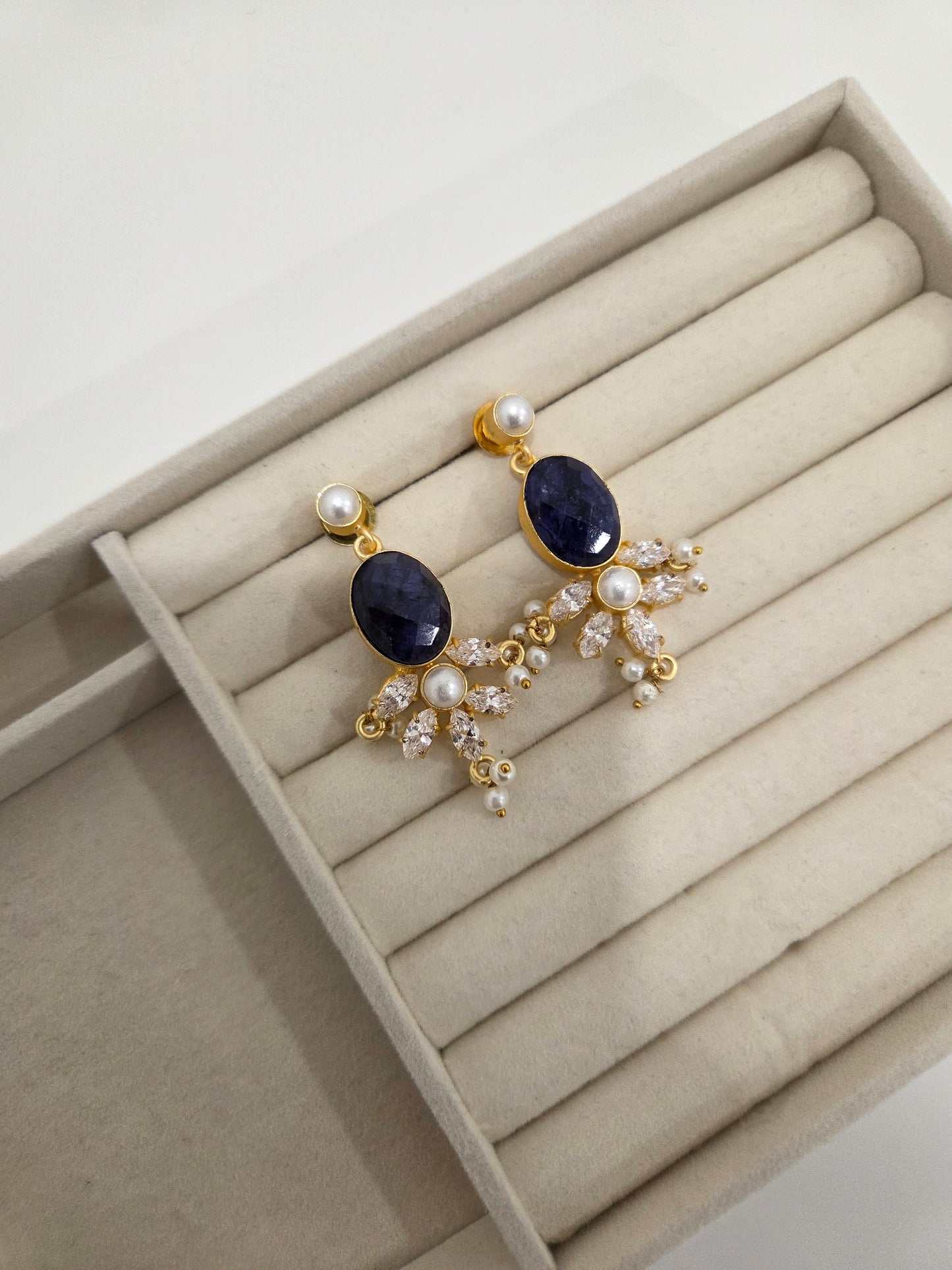 Midnight Blue Pearl Earrings