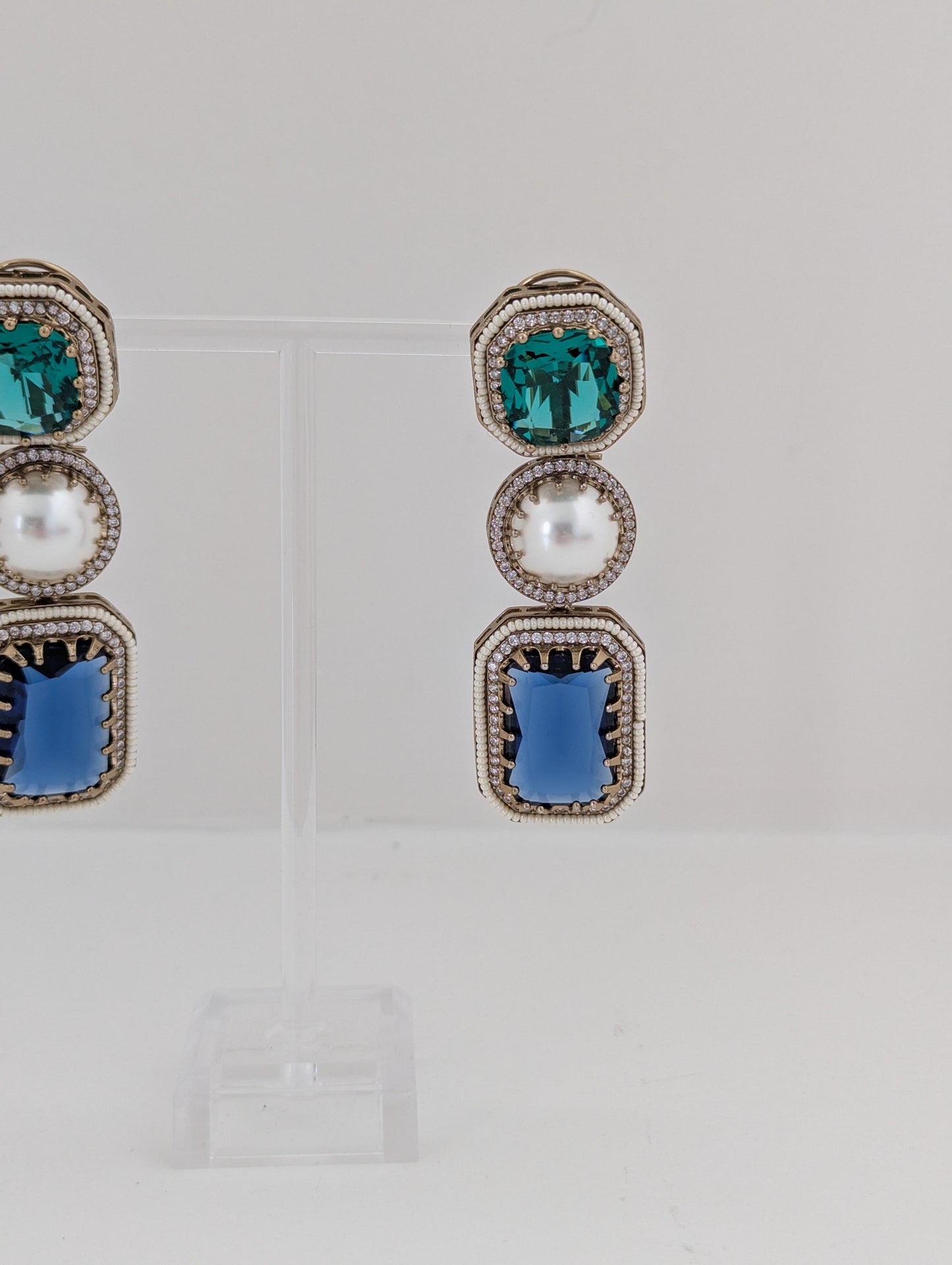 The Royal Courtyard Earrings - Turquoise and Blue