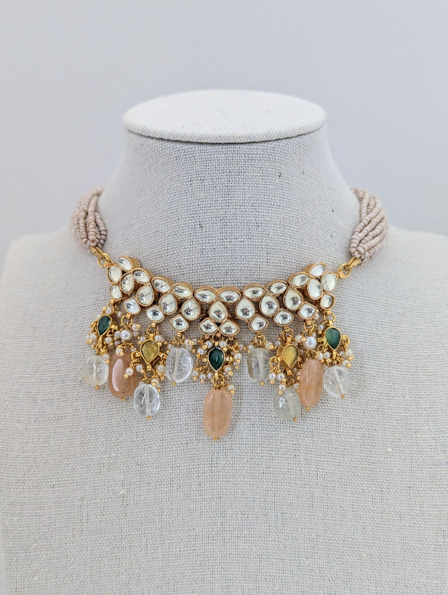 Pachi Kundan Set - Amber Dusk