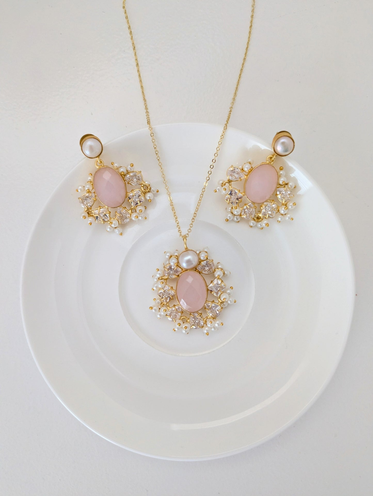 Pearl Veil Set - Pink