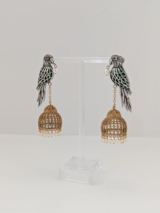 Royal Parrot Pearl Drops - Oxidized and Green