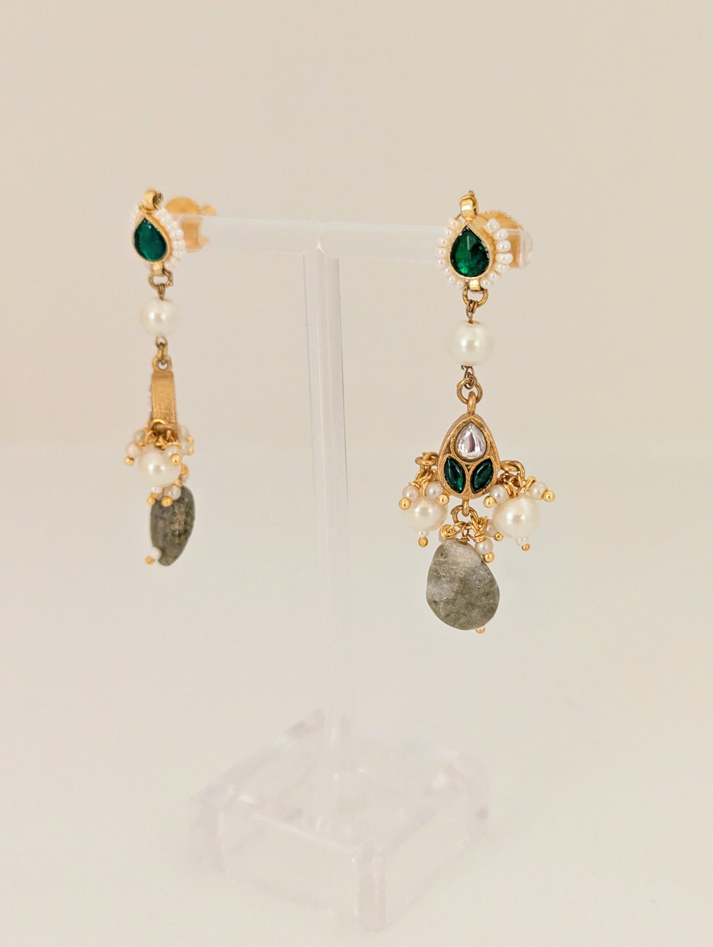 Pachi Kundan Set - Emerald Crescent