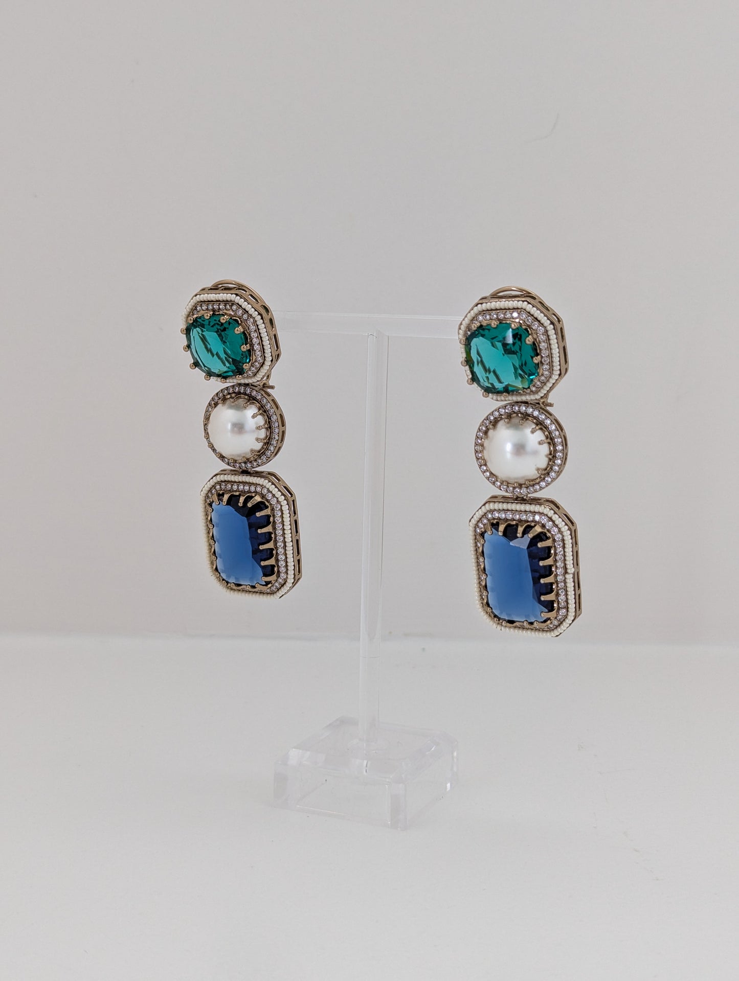 The Royal Courtyard Earrings - Turquoise and Blue
