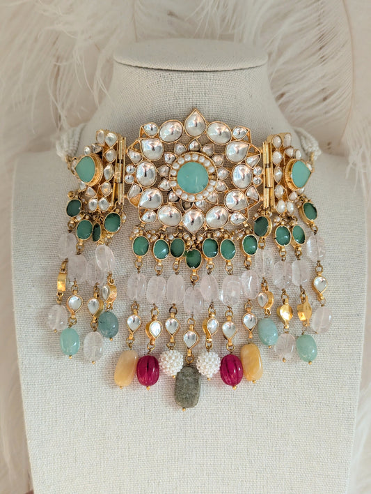 Celestine Pachi Kundan Set