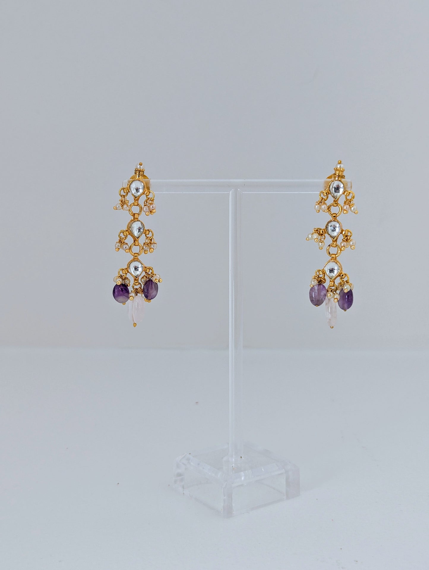 Pachi Kundan Set - Lavender Lustre
