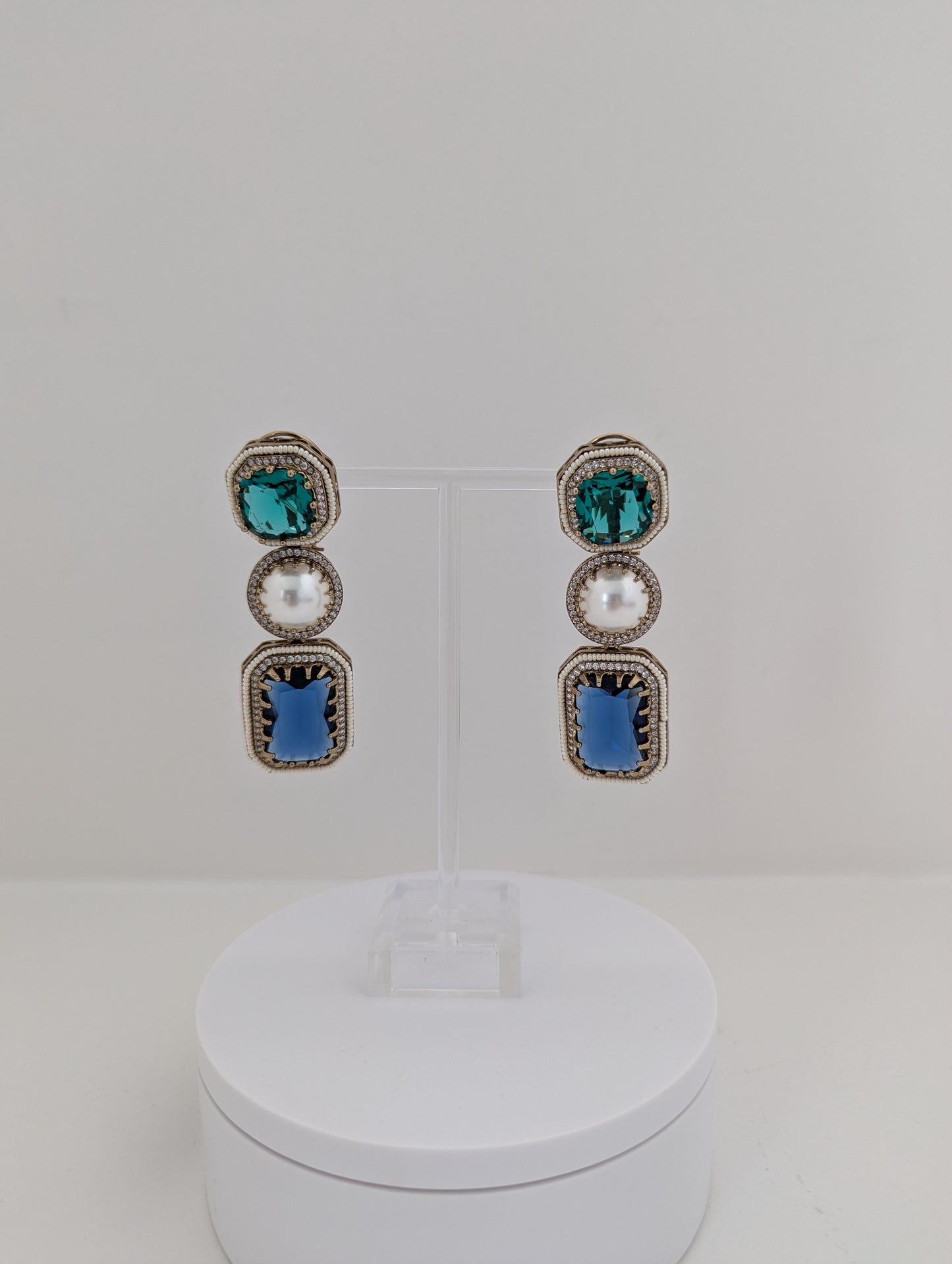 The Royal Courtyard Earrings - Turquoise and Blue