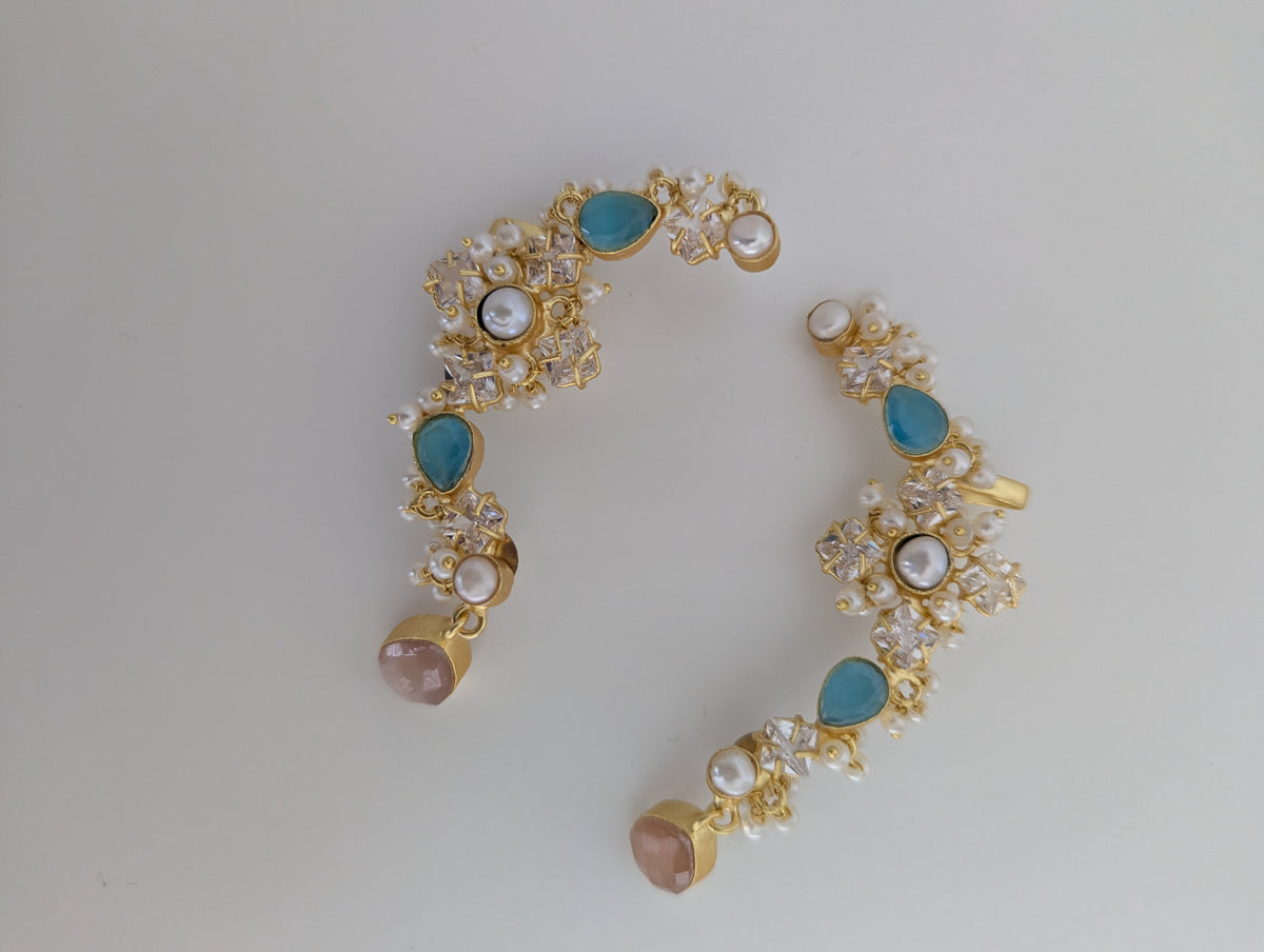 Les Fleur Collection - Aqua and Caramel