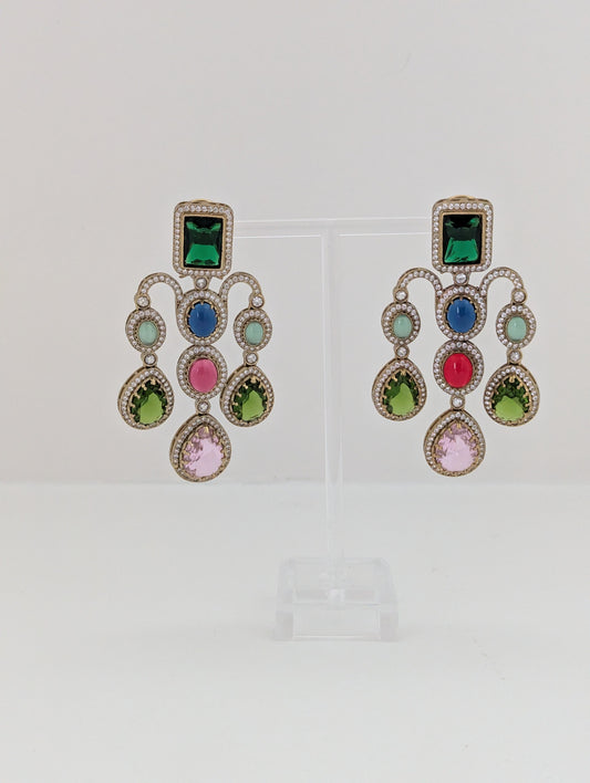 The Windsor Garden Chandelier - Green & Pink