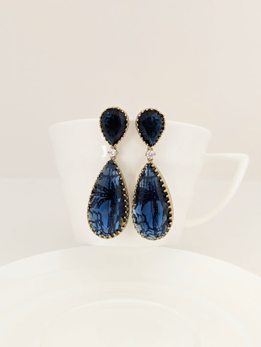 Elysia Earrings - Dark Blue