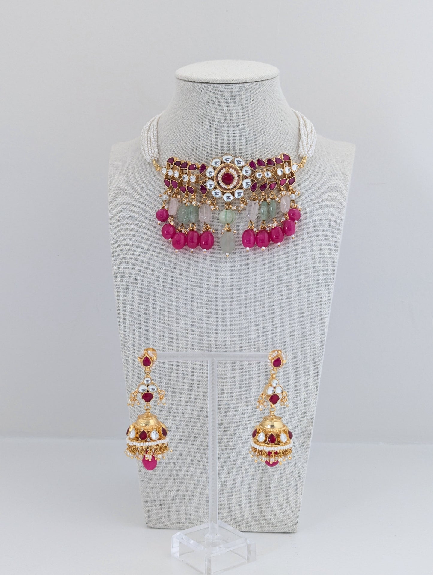 Pachi Kundan Set - Rose Mirage